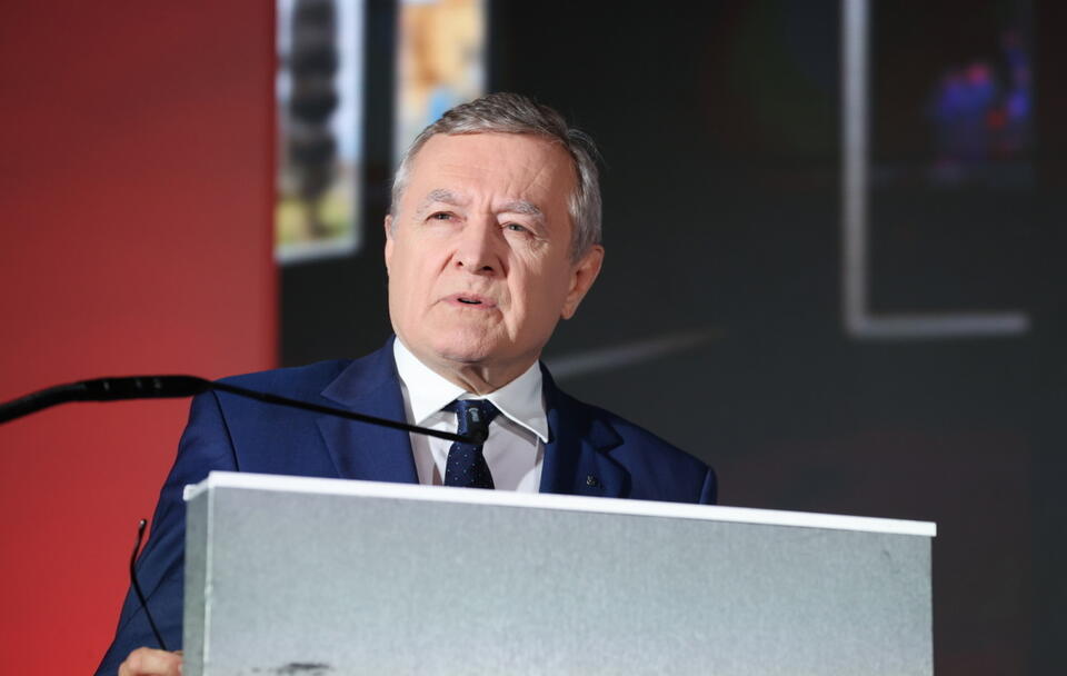 Minister kultury i dziedzictwa narodowego Piotr Gliński podczas kongresu #ŁódźPrzyszłości / autor: PAP/Marian Zubrzycki
