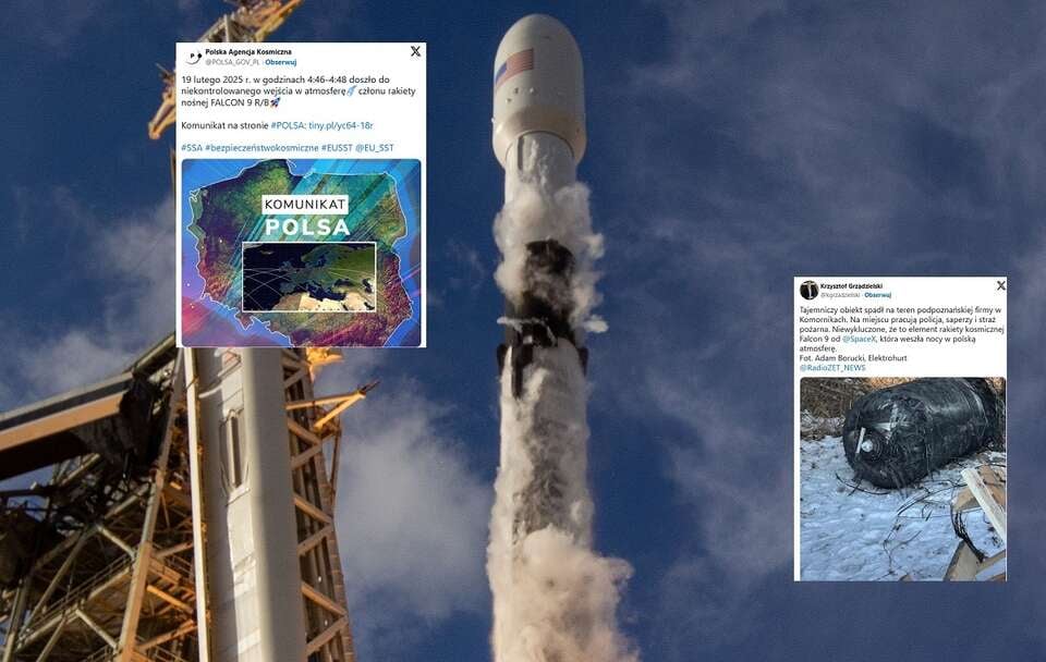 Szczątki rakiety Falcon 9 nad Polską! POLSA potwierdza