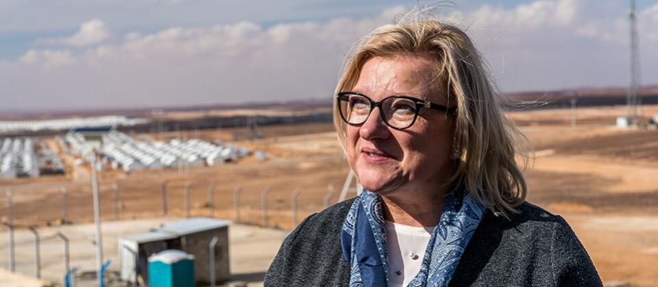 Minister Beata Kempa podczas wizyty w obozie dla uchodźców w Syrii, w styczniu br. / autor: Fratria/Andrzej Skwarczyński