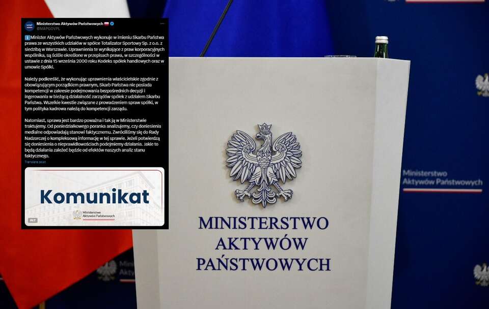 Jest stanowisko Ministerstwa Aktywów Państwowych ws. Totalizatora Sportowego / autor: Fratria