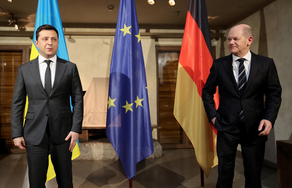 Prezydent Ukrainy i kanclerz Niemiec  / autor: EPA/PAP