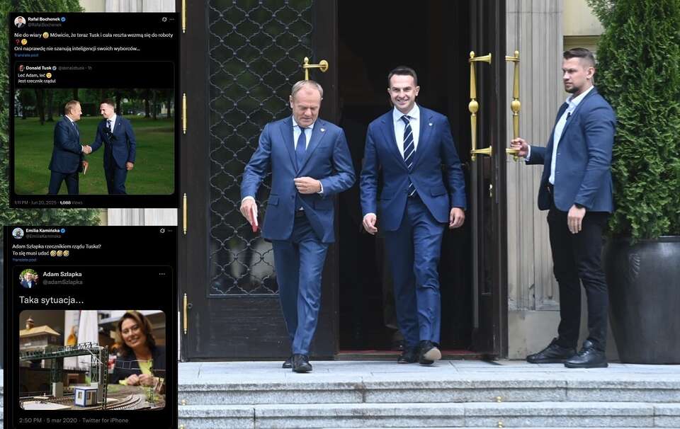 Donald Tusk i Adam Szłapka / autor: PAP/Piotr Nowak
