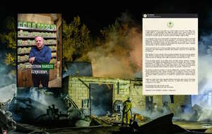 Koryciny - pożar obiektu produkcyjno-magazynowego/Komunikaty firmy "Dary Natury" (screen z Fb) / autor: KP PSP Siemiatycze/Fb "Dary Natury" (screen)