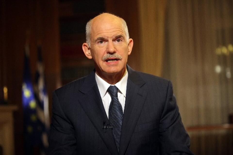 Grecki premier George Papandreo, PAP/EPA