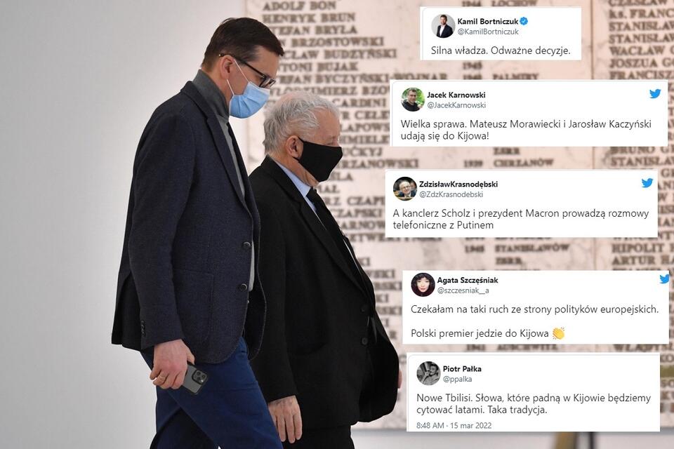 Mateusz Morawiecki i Jarosław Kaczyński / autor: PAP/Radek Pietruszka; Twitter