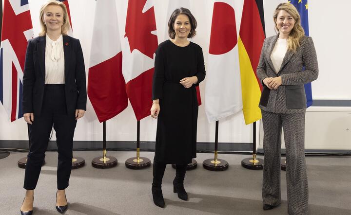 szefowe MSZ Wielkiej Brytanii, Niemiec i Kanady: Liz Truss, Annalena Baerbock i Mélanie Joly / autor: Mélanie Joly/ Twitter