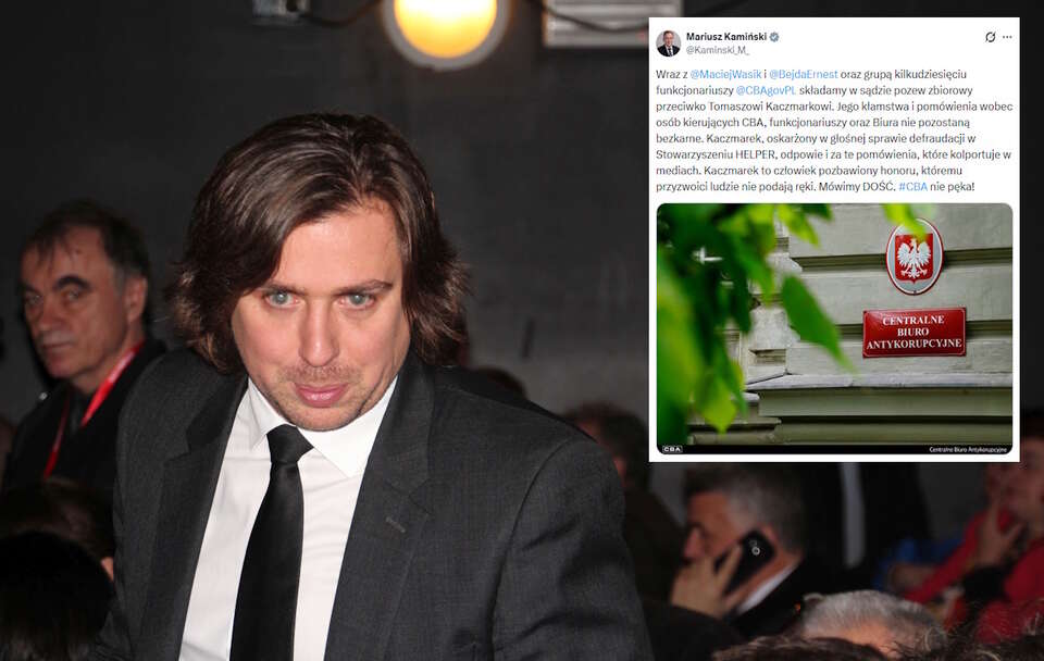 Byli szefowie CBA Mariusz Kamiński, Maciej Wąsik i Ernest Bejda pozwali Tomasza Kaczmarka (na zdjęciu) za nazwanie biura zorganizowaną grupą przestępczą / autor: Fratria/X