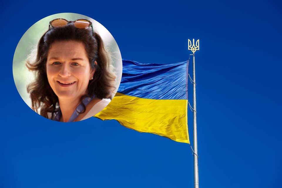 Aleksandra Dulkiewicz i ukraińska flaga / autor: Fratria