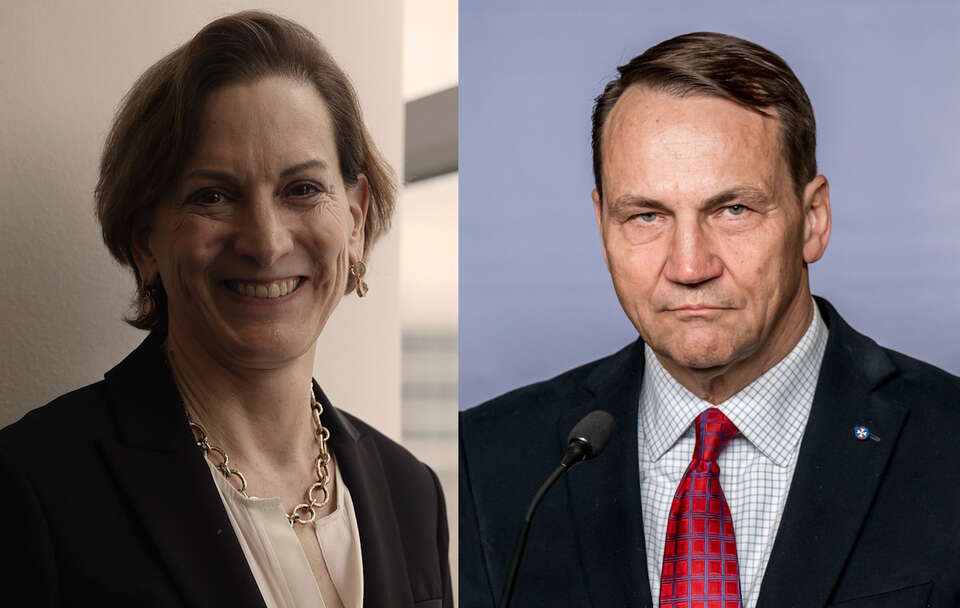 Anne Applebaum, Radosław Sikorski / autor: Fratria/wikimedia.commons: Elena Ternovaja/<https://creativecommons.org/licenses/by-sa/3.0/>