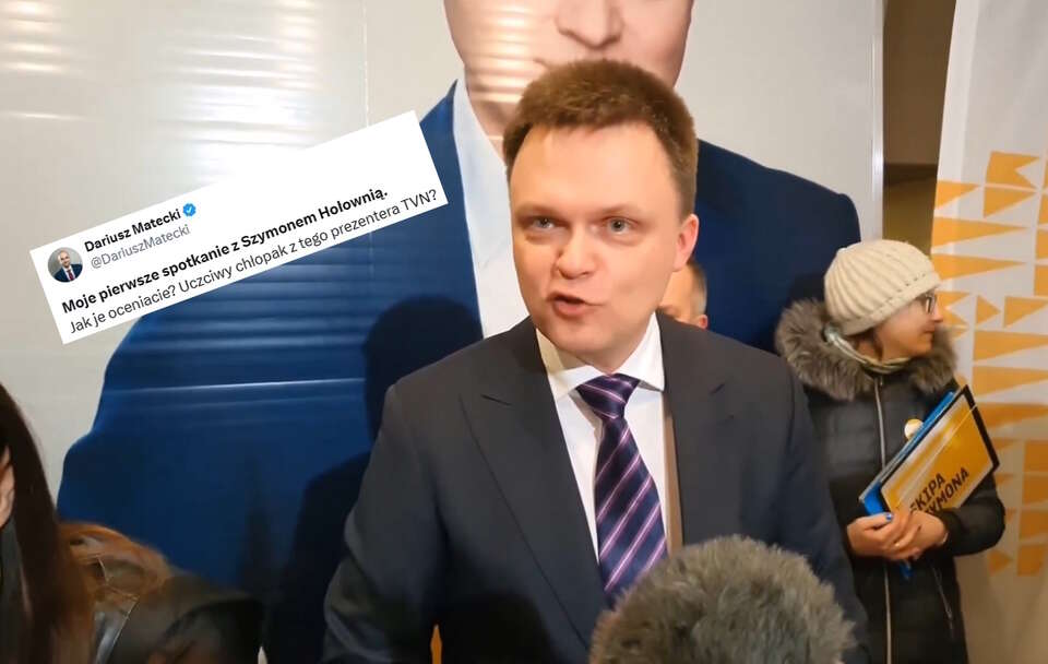 Szymon Hołownia na nagraniu opublikowanym przez Dariusza Mateckiego / autor: X/Dariusz Matecki