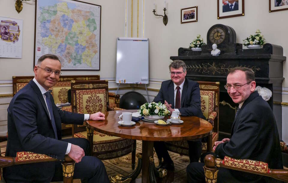 Prezydent Andrzej Duda, Mariusz Kamiński, Maciej Wąsik  / autor: MArek Borawski/KPRP