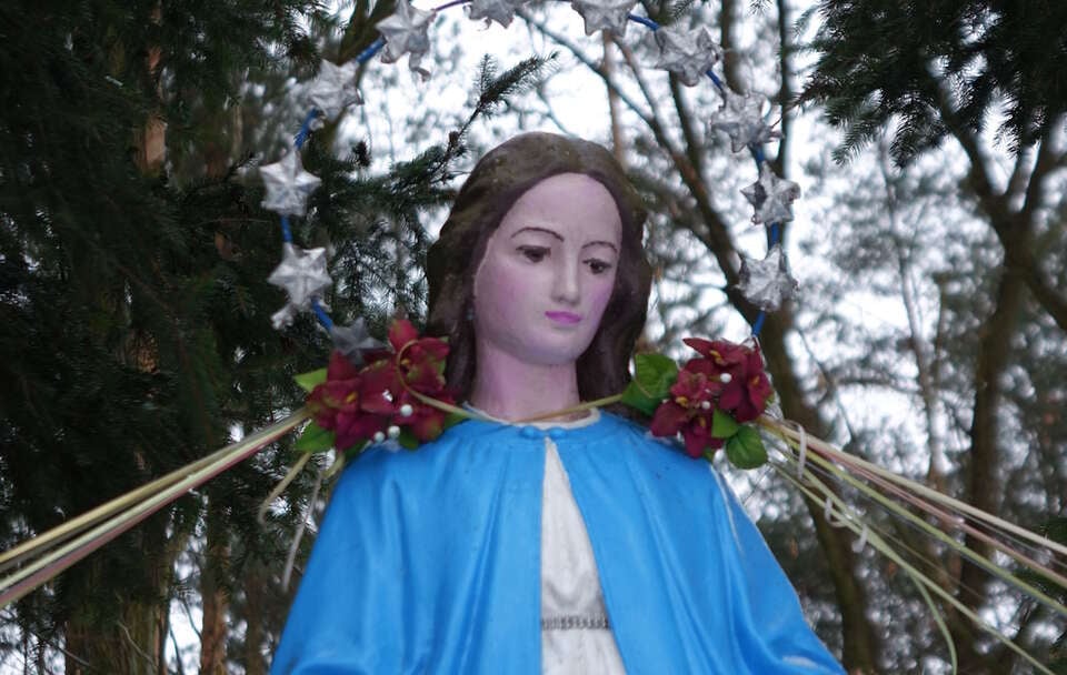 Maryja w trakcie porodu?Zniszczona figura w katedrze w Linzu