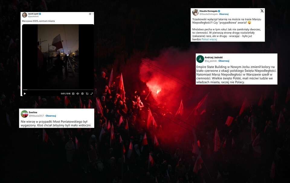 Latarnie w stolicy zgasły, gdy wracali uczestnicy Marszu!