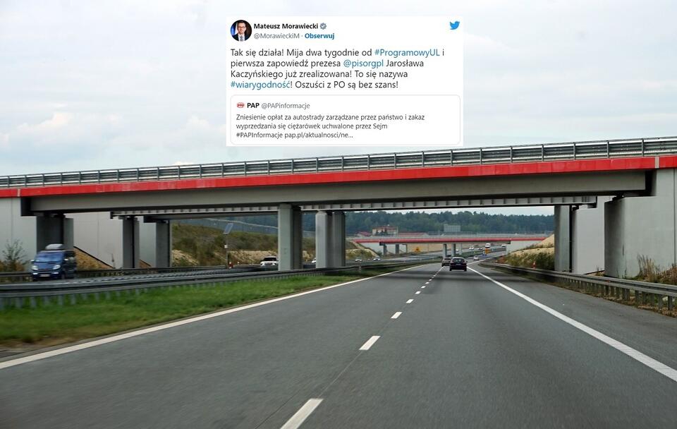 Autostrada / autor: Fratria/Twitter Mateusz Morawiecki