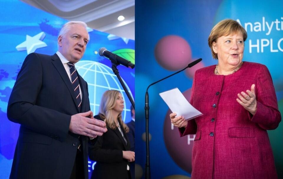 Jarosław Gowin i Angela Merkel / autor: PAP/Marcin Obara; PAP/EPA/RAINER KEUENHOF / POOL