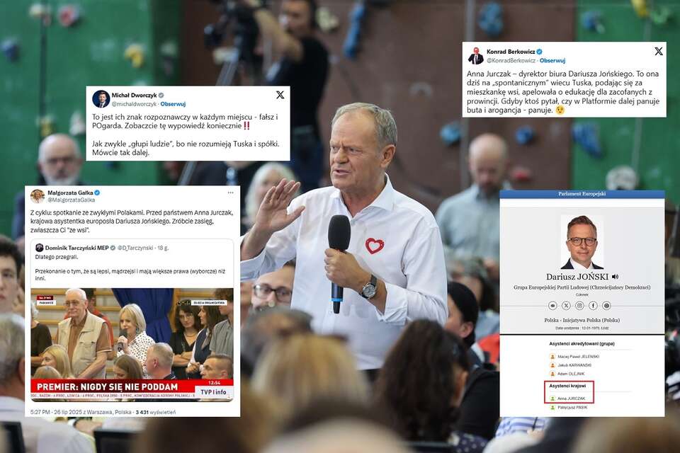 Na zdj. Donald Tusk w Pabianicach / autor: PAP/Marian Zubrzycki, X