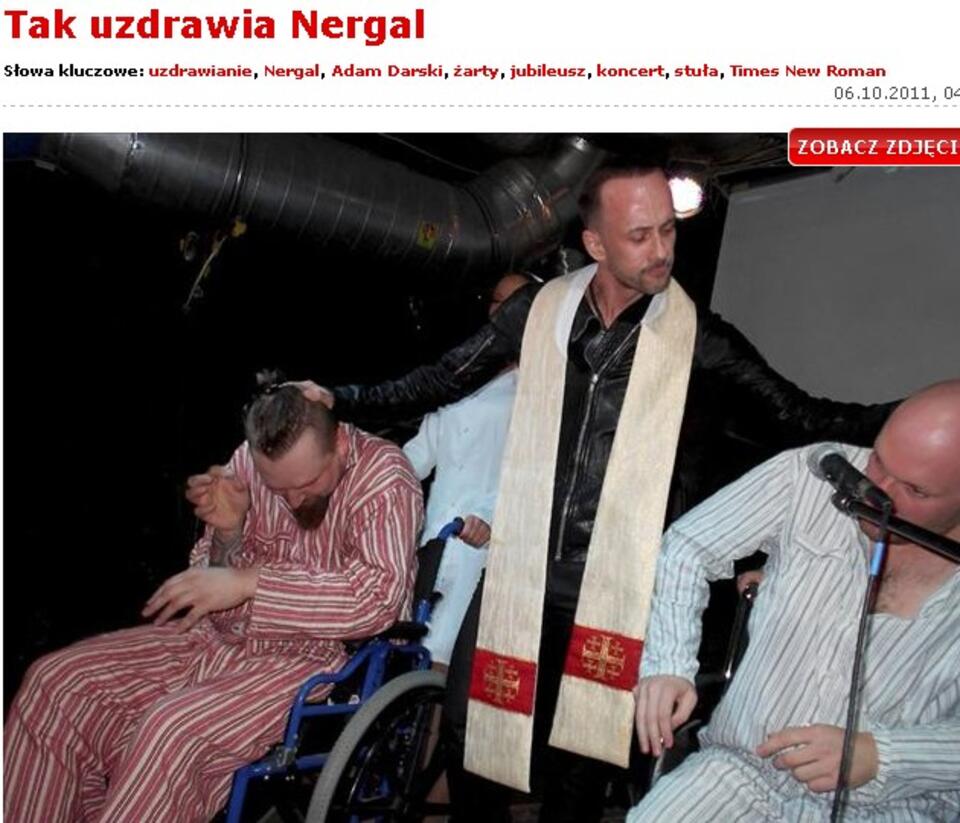 Ostatni wybryk Darskiego - "uzdrawianie" chorych. 