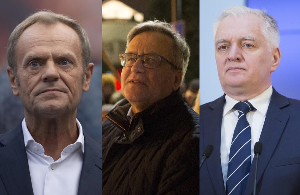 Donald Tusk, Bronisław Komorowski i Jarosław Gowin / autor: Fratria