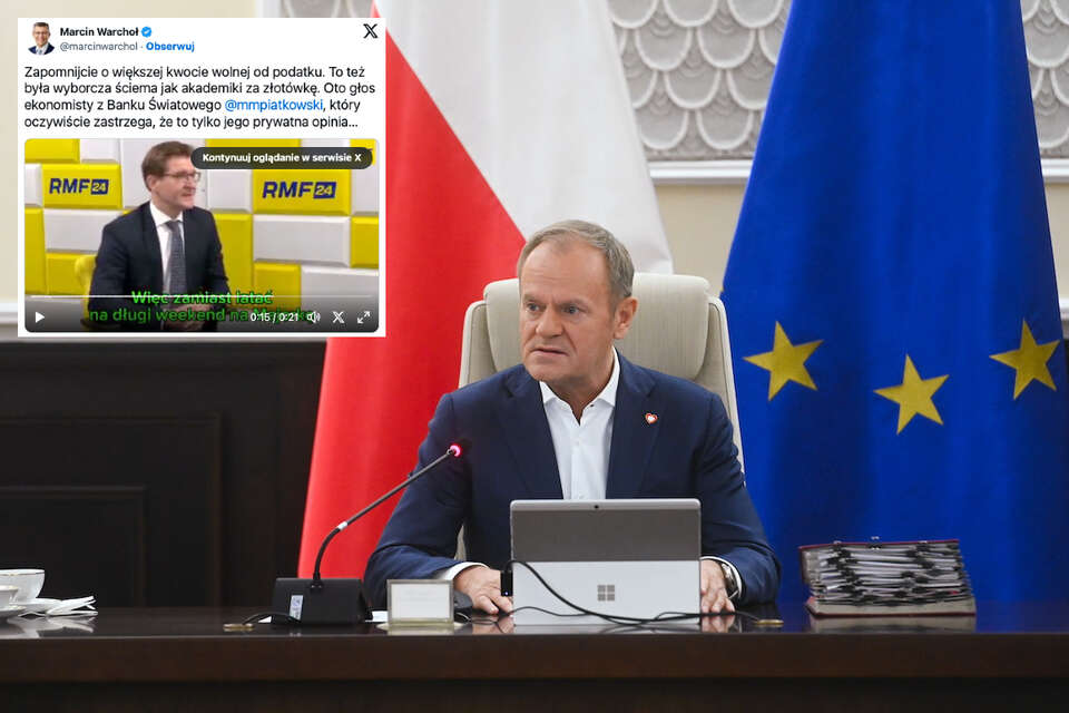 Premier Donald Tusk podczas posiedzenia rządu w siedzibie Kancelarii Prezesa Rady Ministrów w Warszawie. / autor: PAP/Piotr Nowak/X