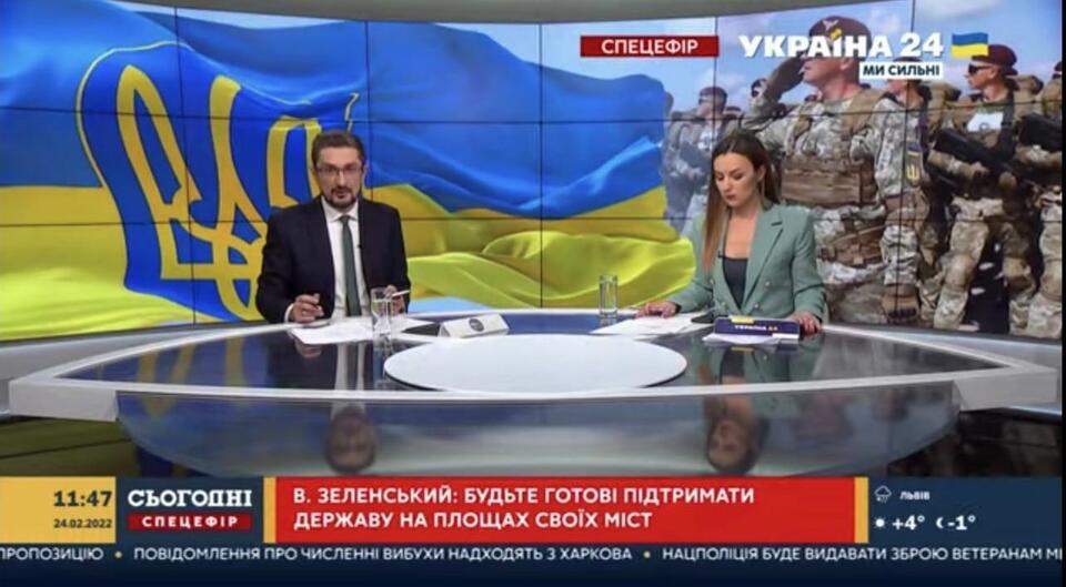 Relacja ukraińskiej telewizji informacyjnej z ataku Rosju / autor: wPolityce.pl