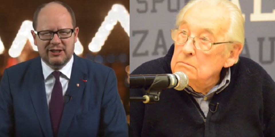 Paweł Adamowicz i Andrzej Wajda/Fot. Youtube.com