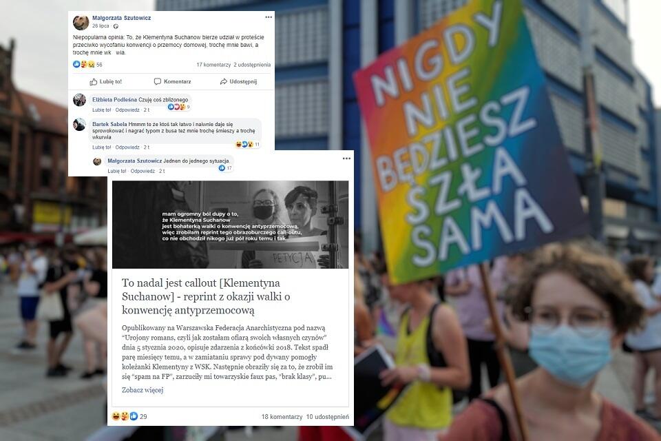 W tle demonstracja LGBT (zdjęcie ilustracyjne) / autor: PAP/Andrzej Grygiel; Facebook