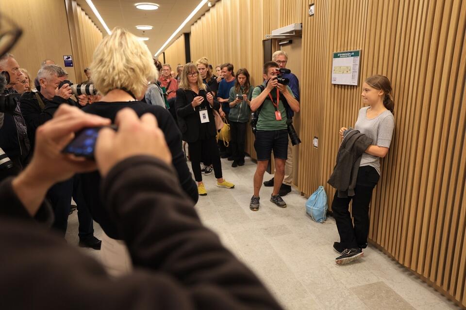 Greta Thunberg w sądzie w Malmoe / autor: PAP/EPA/Andreas Hillergren