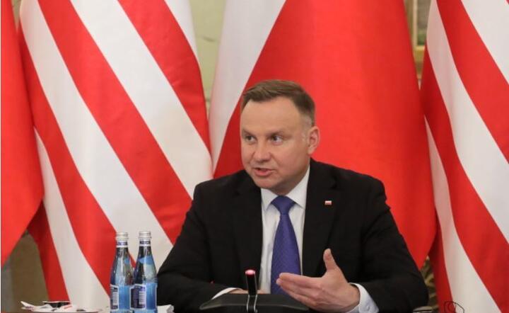 Prezydent Andrzej Duda podczas spotkania z przedstawicielami amerykańskiego biznesu w Polsce, 25 bm / autor: PAP/Paweł Supernak