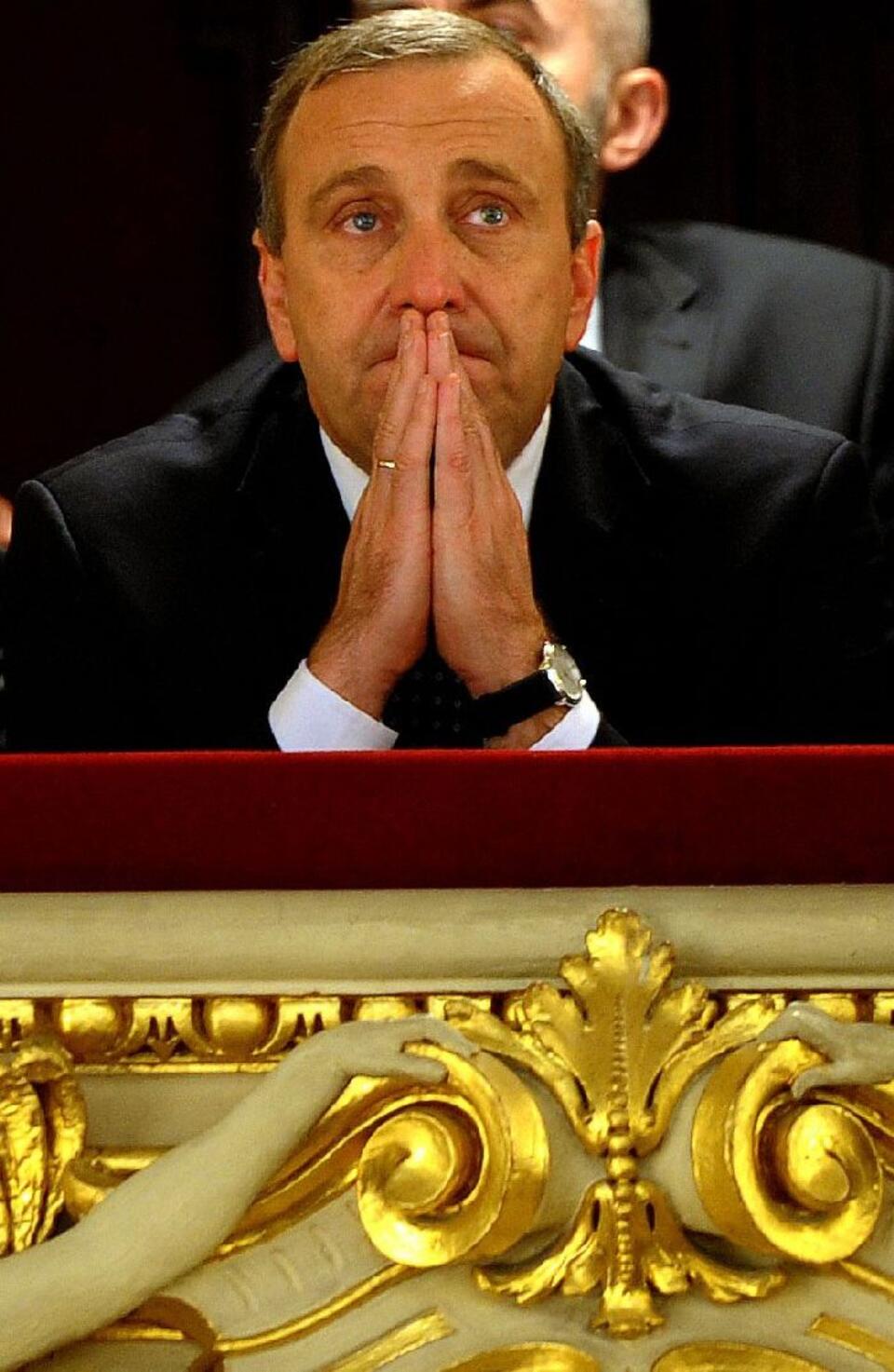 Grzegorz Schetyna w teatrze podczas wizyty we Lwowie. Fot. PAP/EPA