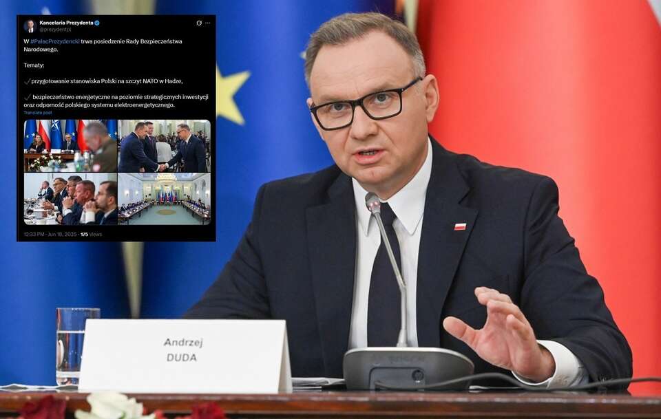 Prezydent Andrzej Duda na posiedzeniu RBN / autor: PAP/Piotr Nowak, X:prezydent.pl
