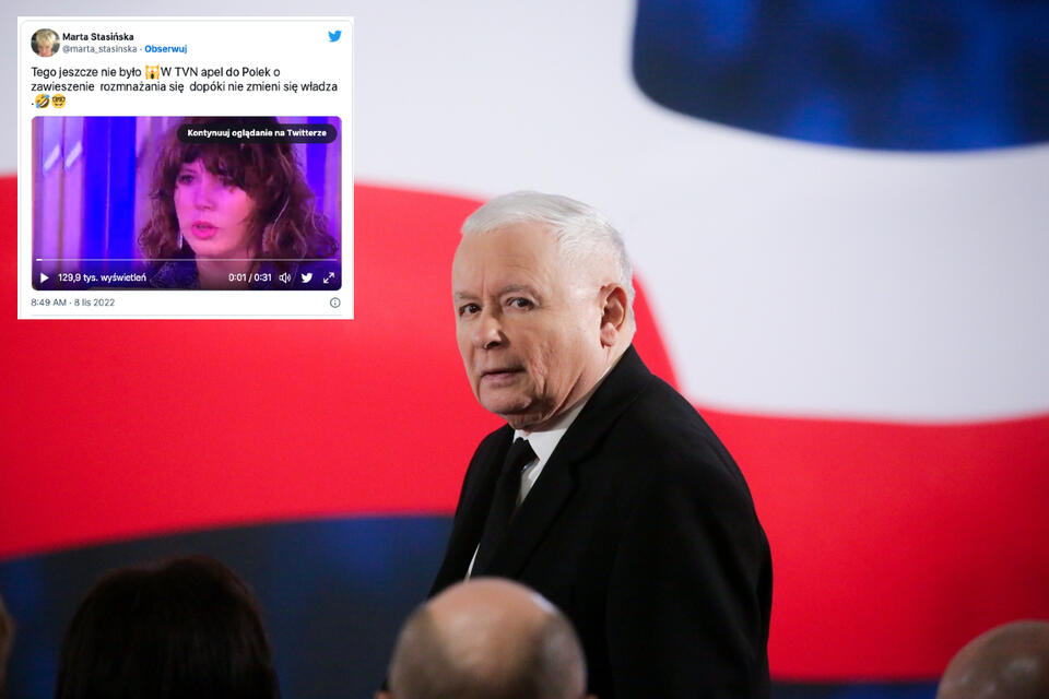 Prezes Prawa i Sprawiedliwości Jarosław Kaczyński podczas spotkania z mieszkańcami Ełku, w ramach objazdu po kraju i spotkań z wyborcami. / autor: PAP/Tomasz Waszczuk/TWITTER