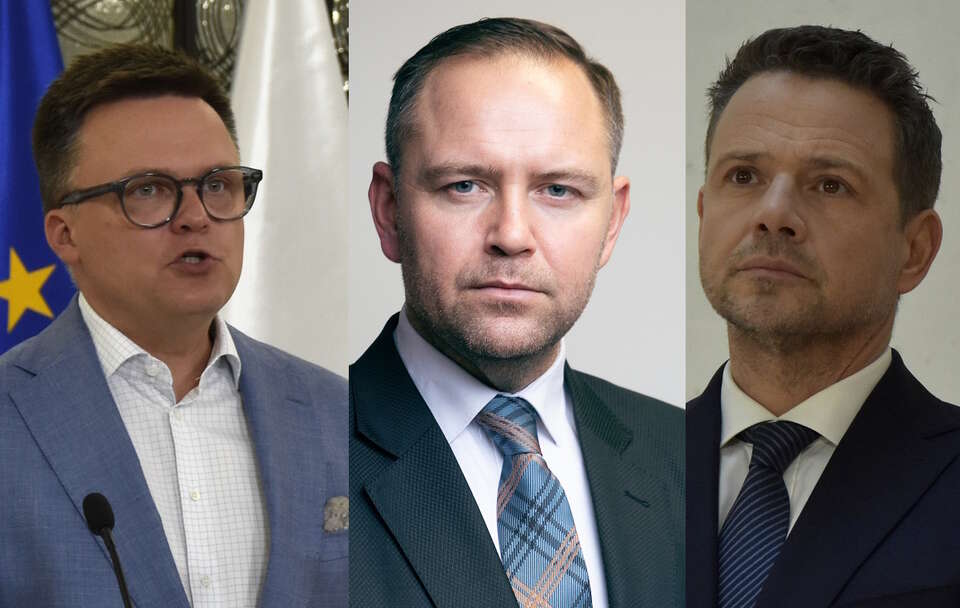 Szymon Hołownia, Karol Nawrocki, Rafał Trzaskowski / autor: Fratria