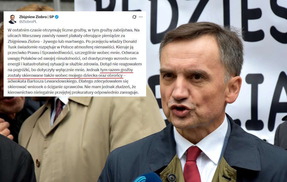 Były minister sprawiedliwości zawiadomił prokuraturę ws. gróźb kierowanych wobec jego dziecka i obrońcy.  / autor: Fratria/X