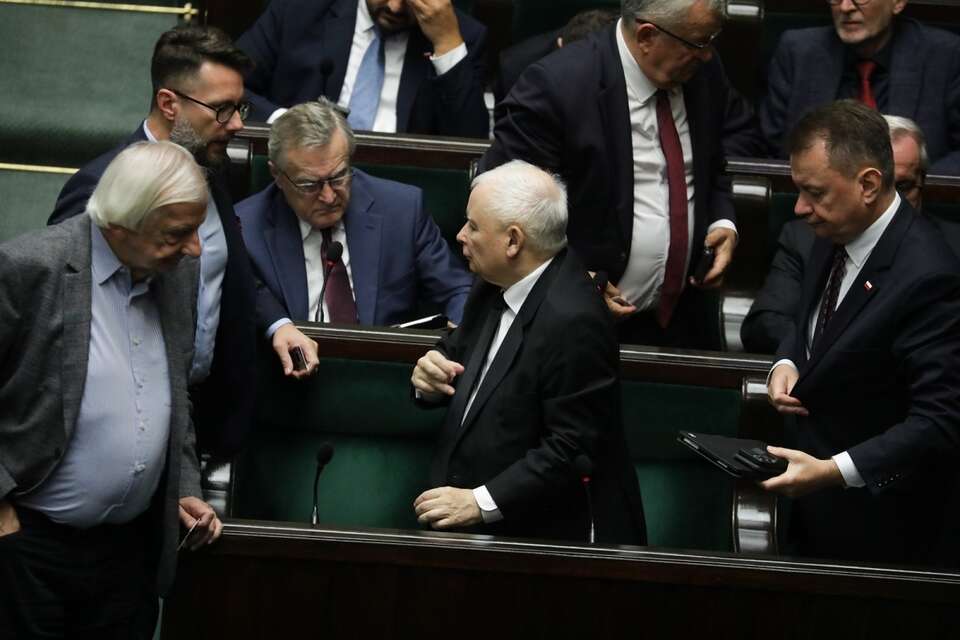 Prezes Prawa i Sprawiedliwości Jarosław Kaczyński w Sejmie / autor: 	PAP/Tomasz Gzell