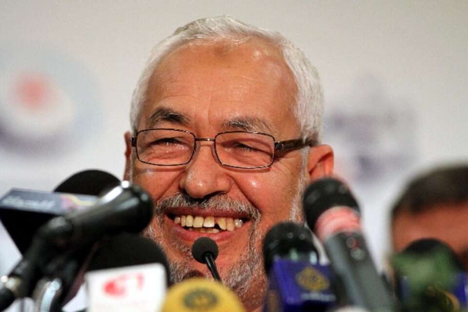 Założyciel islamskiej partii Ennahda Rached Ghannouchi - zwycięzca wyborów w Tunezji, PAP/EPA