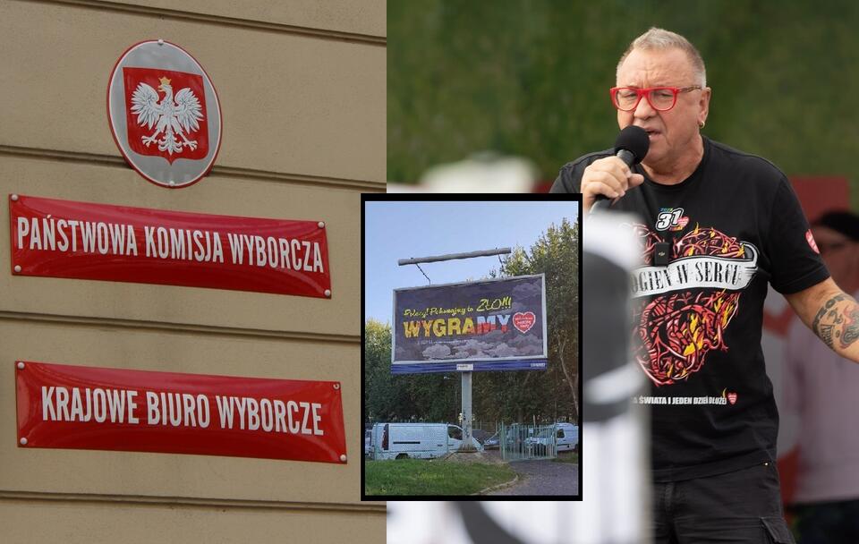 PKW, plakat WOŚP i Jerzy Owsiak na marszu D.Tuska / autor: Fratria/wPolityce.pl