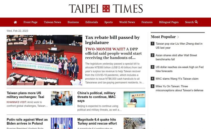 Taipei Times: Putin twardo przeciwko zachodowi