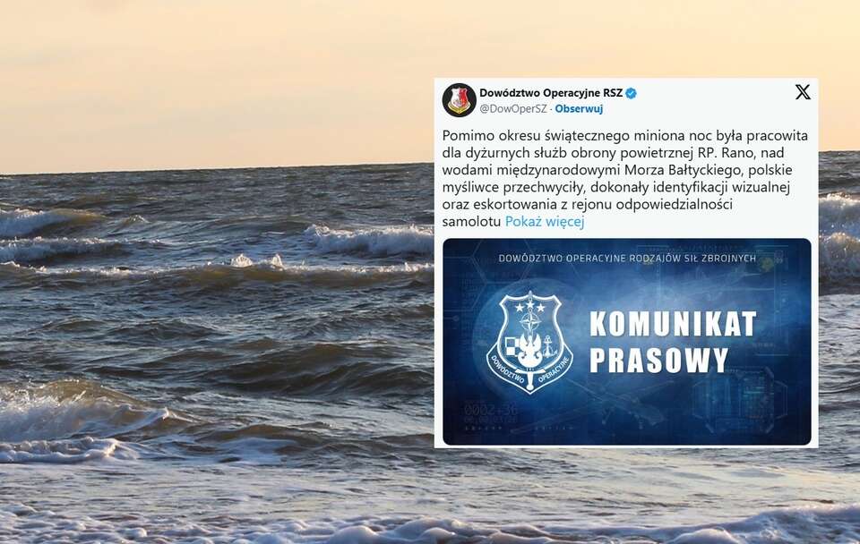 Polskie myśliwce przechwyciły, dokonały identyfikacji wizualnej oraz eskortowania rosyjskiego samolotu rozpoznawczego / autor: Fratria