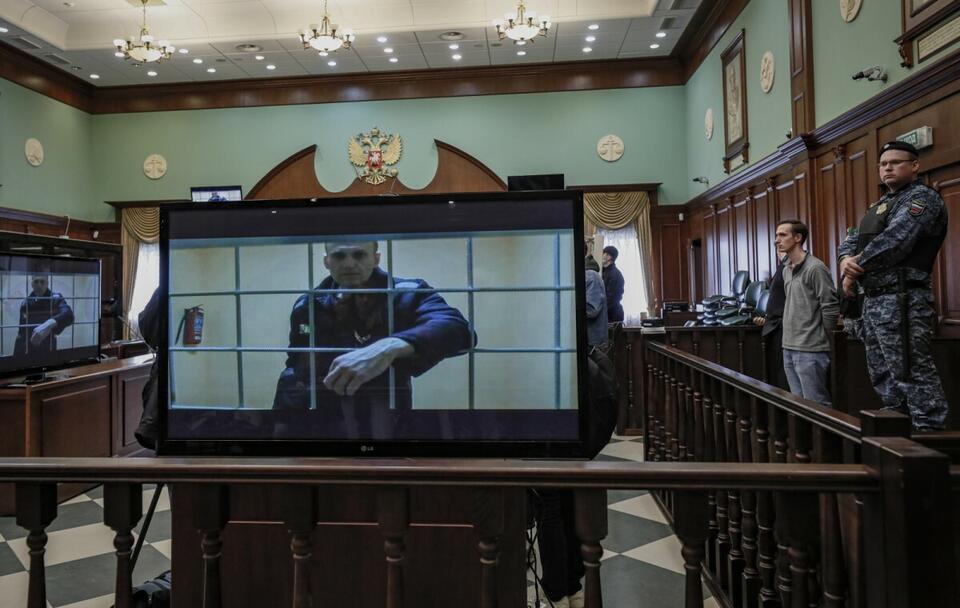 Aleksiej Nawalny podczas przesłuchania  / autor: PAP/EPA/YURI KOCHETKOV