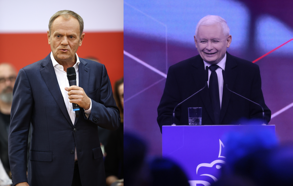 Donald Tusk, Jarosław Kaczyński / autor: PAP