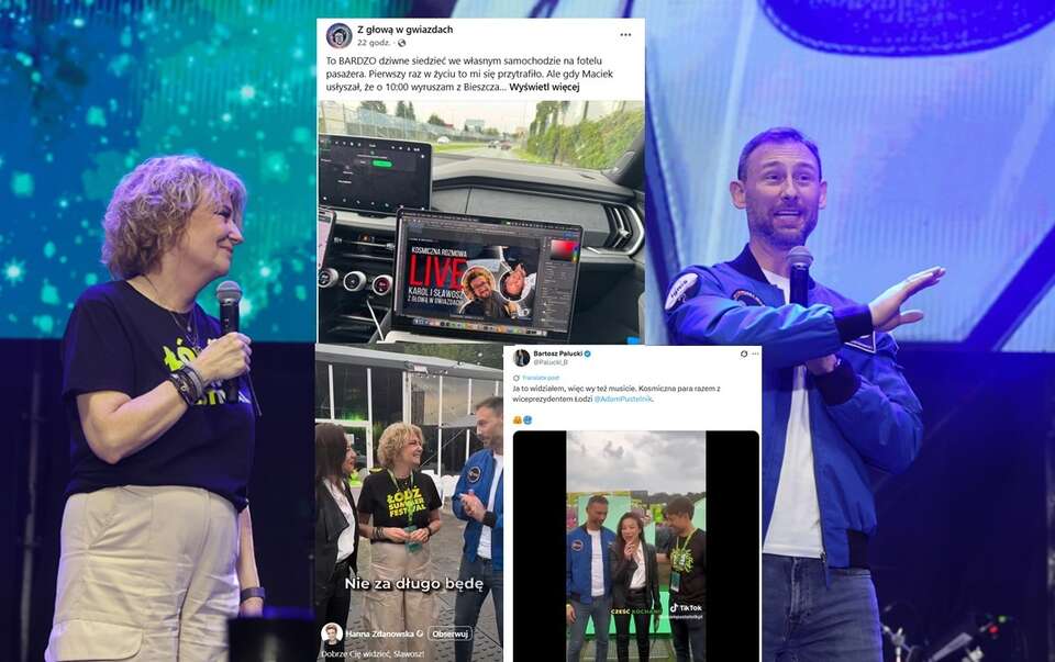 Hanna Zdanowska i Sławosz Uznański-Wiśniewski / autor: PAP/Marian Zubrzycki/FB:Z głową w gwiazdach, FB: Hanna Zdanowska, X:@Palucki_B