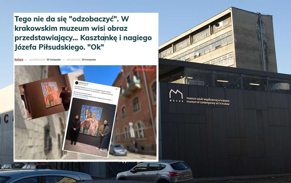 Autor oburzającego obrazu przedstawiającego nagiego marszałka Józefa Piłsudskiego próbuje bronić swojego dzieła / autor: Zygmunt Put, CC BY-SA 4.0 <https://creativecommons.org/licenses/by-sa/4.0>, via Wikimedia Commons / wPolityce.pl