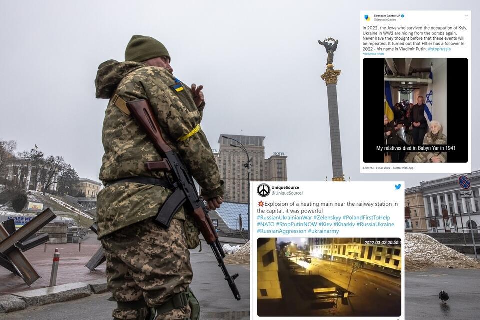 Żołnierz patrolujący ulice Kijowa / autor: PAP/EPA