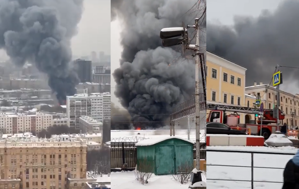 Duży pożar w centrum Moskwy / autor: screenshot Twitter TpyxaNews