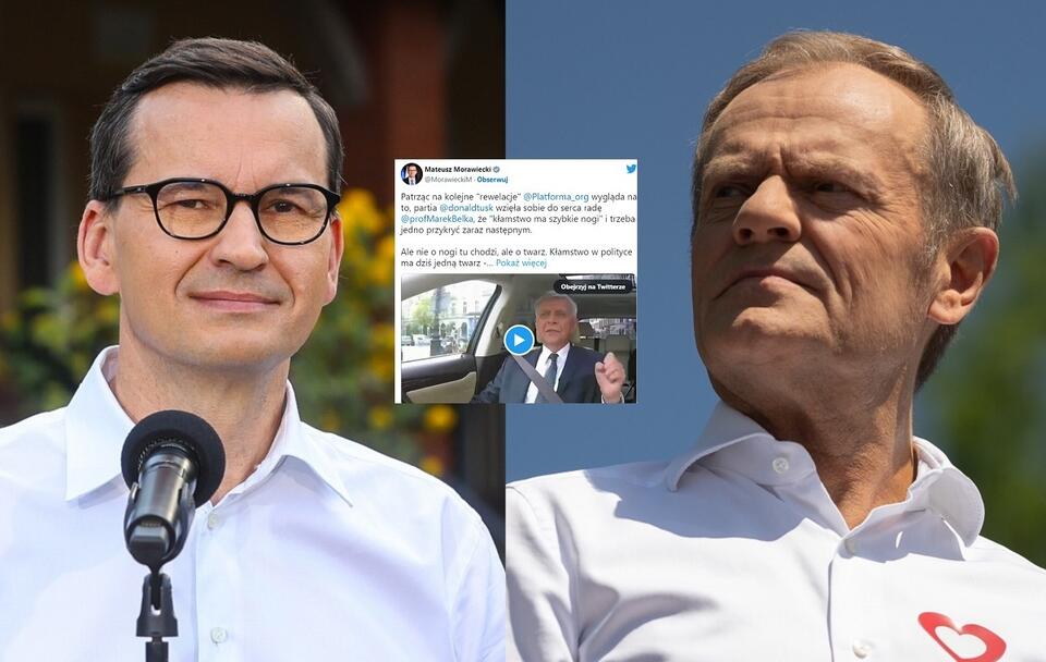 Mateusz Morawiecki/Donald Tusk / autor: PAP/Rafał Guz/Fratria/Twitter