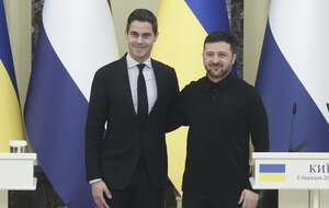 Premier Holandii w Kijowie / autor: PAP/EPA