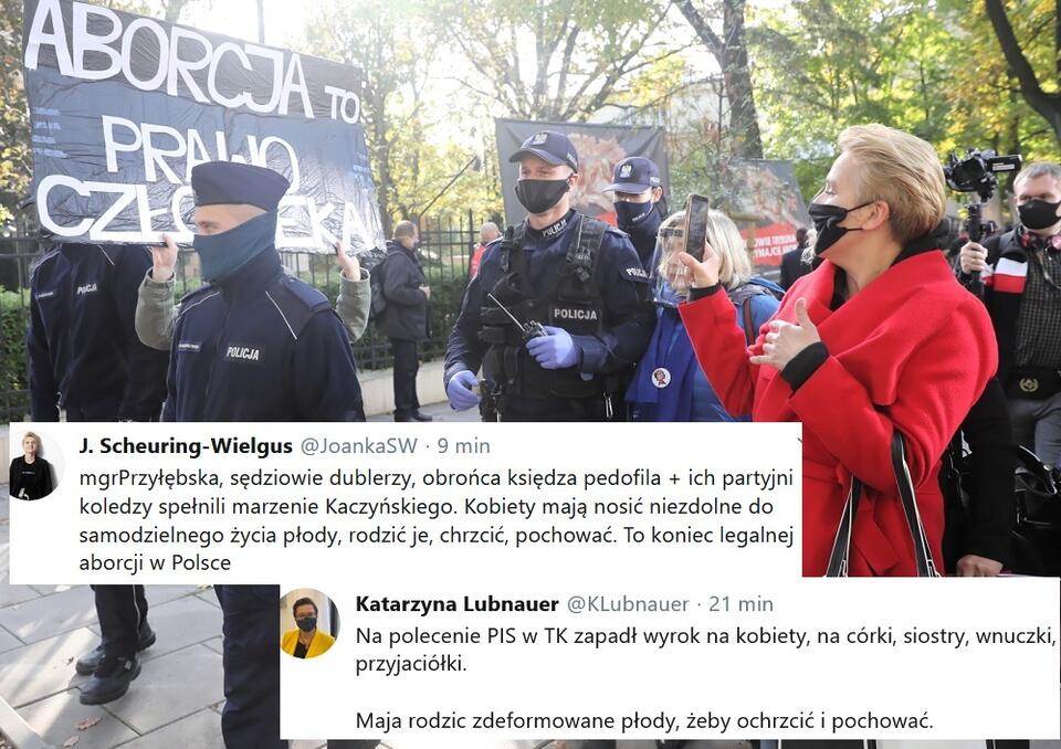 WARSZAWA PROTEST PRZED TRYBUNAŁEM KONSTYTUCYJNYM / autor: PAP/Tomasz Gzell