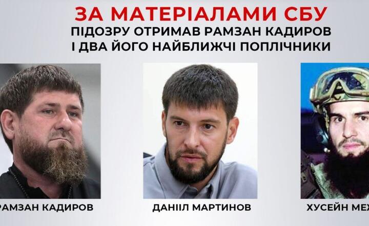 Ramzan Kadyrow, Daniił Martinow, Husejn Mieżydow / autor: Telegram