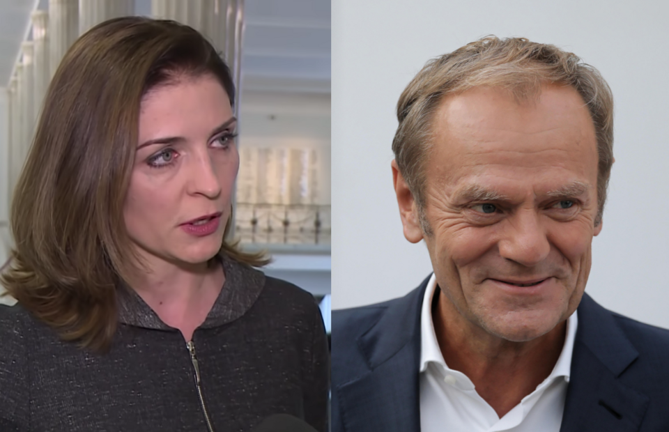 Joanna Mucha i Donald Tusk / autor: wPolsce.pl/PAP/Paweł Supernak