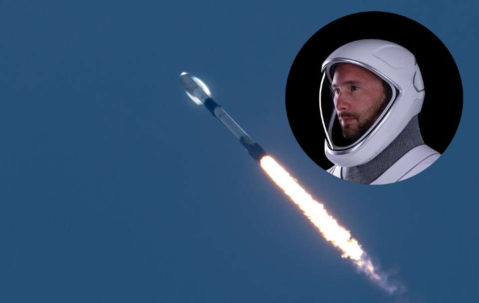 Start rakiety Falcon 9; Dr Sławosz Uznański-Wiśniewski / autor: X/@SpaceX/@astro_slawosz